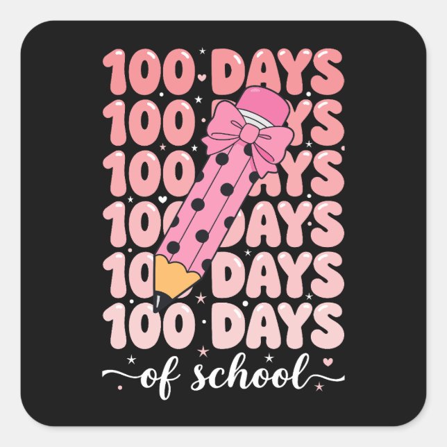 Adesivo Quadrado 100 days of school celebration (Frente)