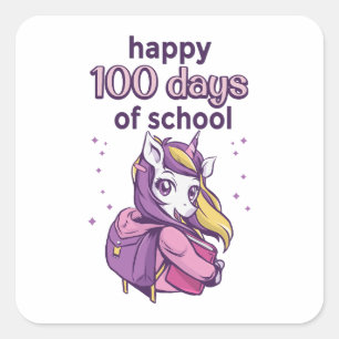 Adesivo Quadrado 100 dias de escola
