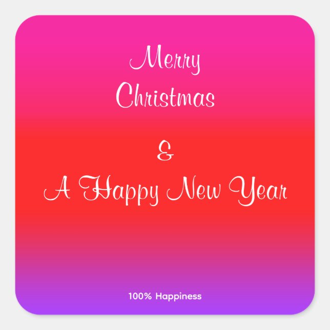 Adesivo Quadrado 100 % Ombre Vermelho Magenta Festivo Magenta Púrpu (Frente)