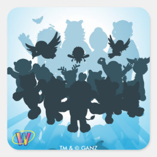 Adesivo Quadrado 10 anos de silhueta de Webkinz