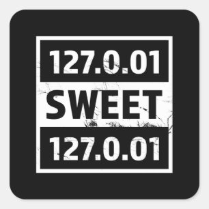 Adesivo Quadrado 127.0.01 Oferta engraçada de código de programação