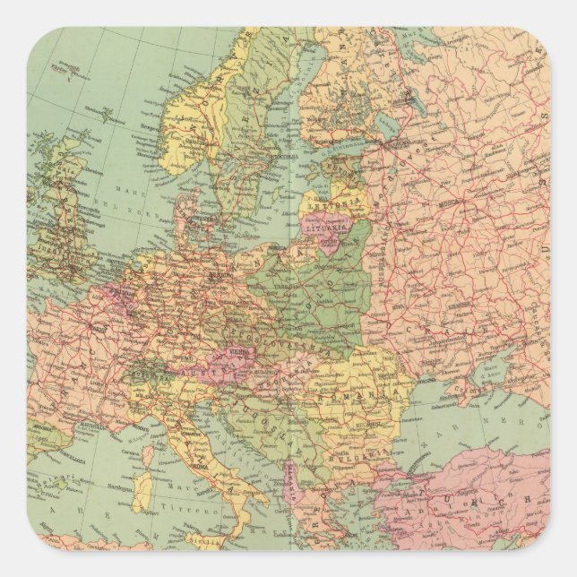 Adesivo Quadrado 1314 Europa política (Frente)