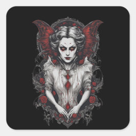 Adesivo Quadrado 13 vampiros do Halloween, monstro assustador,