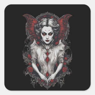 Adesivo Quadrado 13 vampiros do Halloween, monstro assustador,