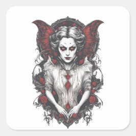 Adesivo Quadrado 13 vampiros do Halloween, monstro assustador,