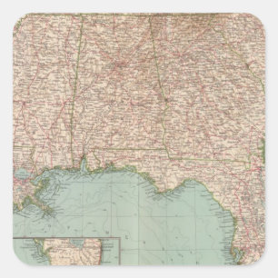 Adesivo Quadrado 14546 arca, Tenn, La, senhorita, Fla, Alá, GA, SC
