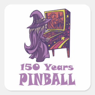 Adesivo Quadrado 150 Anos de Arcade do Assistente de Pinball