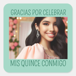 Adesivo Quadrado 15 de Fotografia Personalizada Aniversário Mis Qui