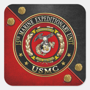 Adesivo Quadrado 15 Marine Expeditionary Unit (15 MEU) [3D]