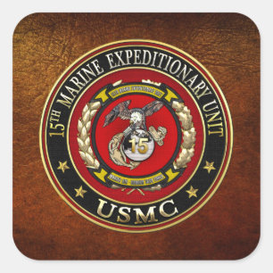 Adesivo Quadrado 15 Marine Expeditionary Unit (15 MEU) [3D]