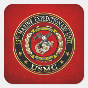 Adesivo Quadrado 15 Marine Expeditionary Unit (15 MEU) [3D]