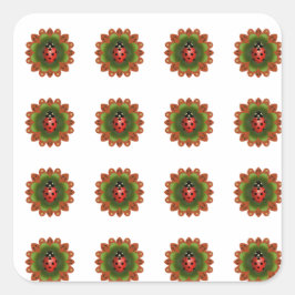 Adesivo Quadrado 16 Ladybug Sticker