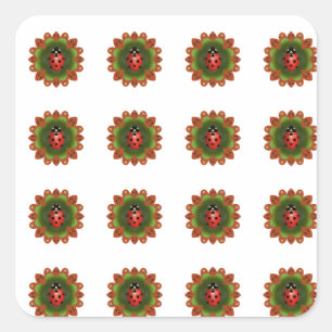 Adesivo Quadrado 16 Ladybug Sticker