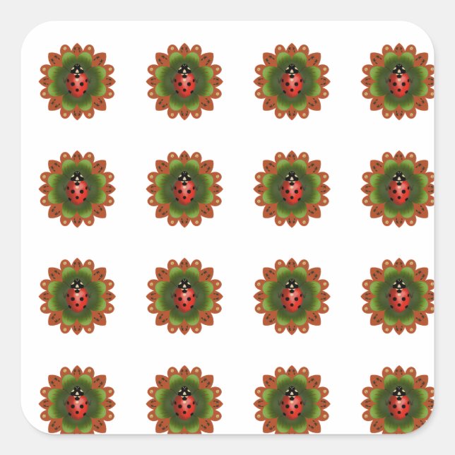 Adesivo Quadrado 16 Ladybug Sticker (Frente)