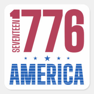 Adesivo Quadrado 1776 América 250 anos liberdade histórica