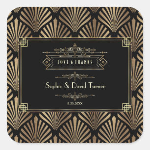 Adesivo Quadrado 1920 de Arte Deco Black Gatsby