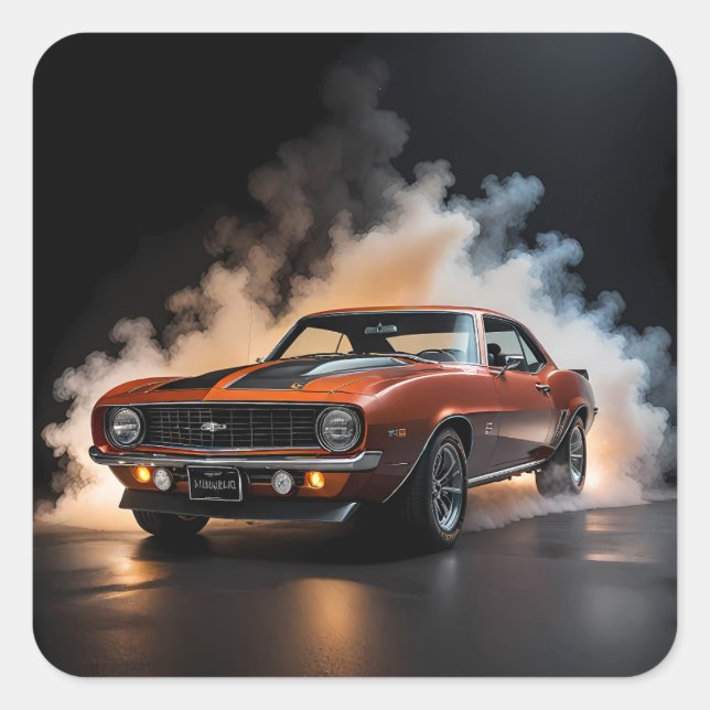 Adesivo Quadrado 1969 Chevy Camaro (Frente)
