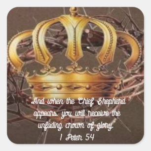 Adesivo Quadrado 1 Peter 5:4 Sticker