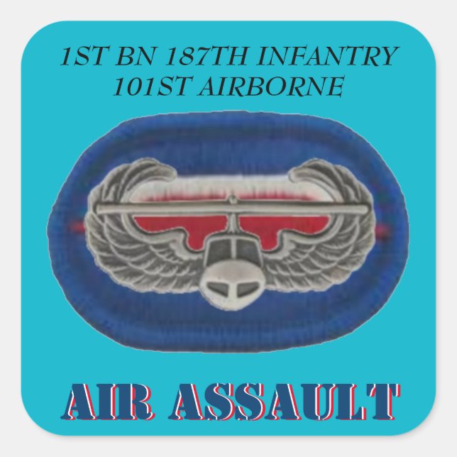 ADESIVO QUADRADO 1RUA BN 187TH INFANTRY 101RUA AERONAVES (Frente)