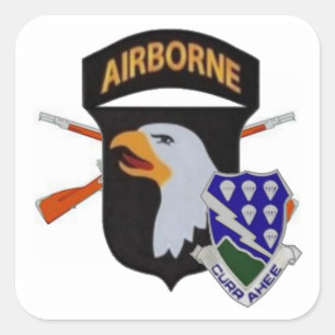 ADESIVO QUADRADO 1RUA BN 506TH INFANTRY 101RUAS AEROPORTADORES