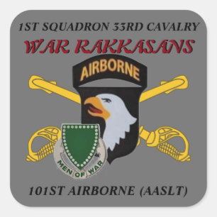 ADESIVO QUADRADO 1RUA SQUADRON 33RD CAVALRY 101RUAS AERONAVES