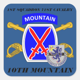 ADESIVO QUADRADO 1RUA SQUADRON 71RUA CAVALRY 10TH MOUNTAIN STICKERS