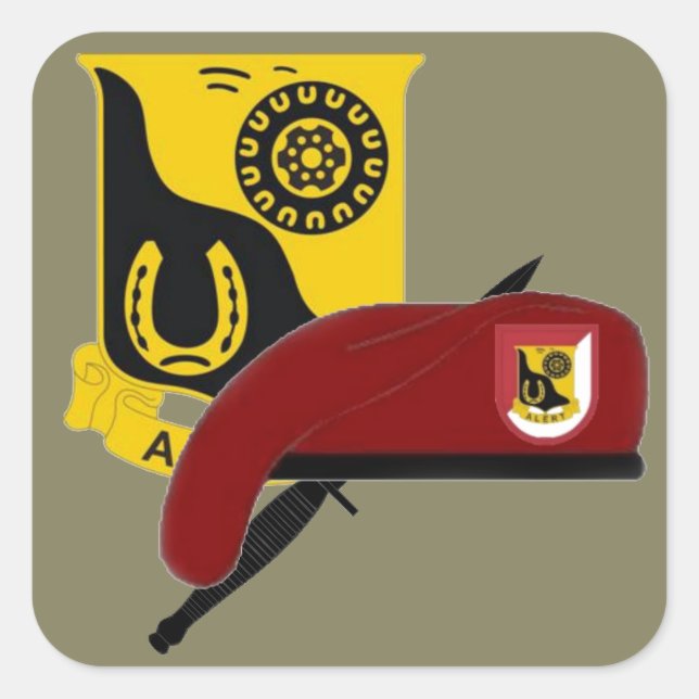 ADESIVO QUADRADO 1RUA SQUADRON 91RUA CAVALRY 173D AERONAVADORES (Frente)