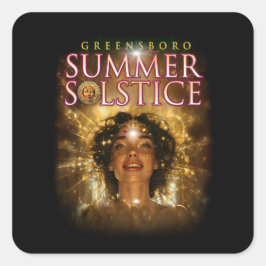 Adesivo Quadrado 2024 Festival de Solstício de Verão de Greensboro 