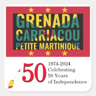 Adesivo Quadrado 2024 GRANADA 50º Aniversário da Independência
