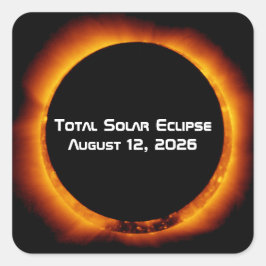 Adesivo Quadrado 2026 Total Solar Eclipse