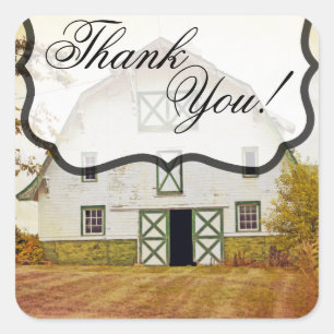 Adesivo Quadrado 20 Obrigado Stickers Sunset Barn Country Rustic F