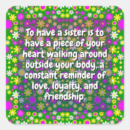 Adesivo Quadrado (20 pcs) Cotações Irmãs Especiais | Elegante Flora