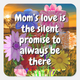 Adesivo Quadrado 20 PCS - Linda citação da mãe | Vinhetas-Mãe Flora