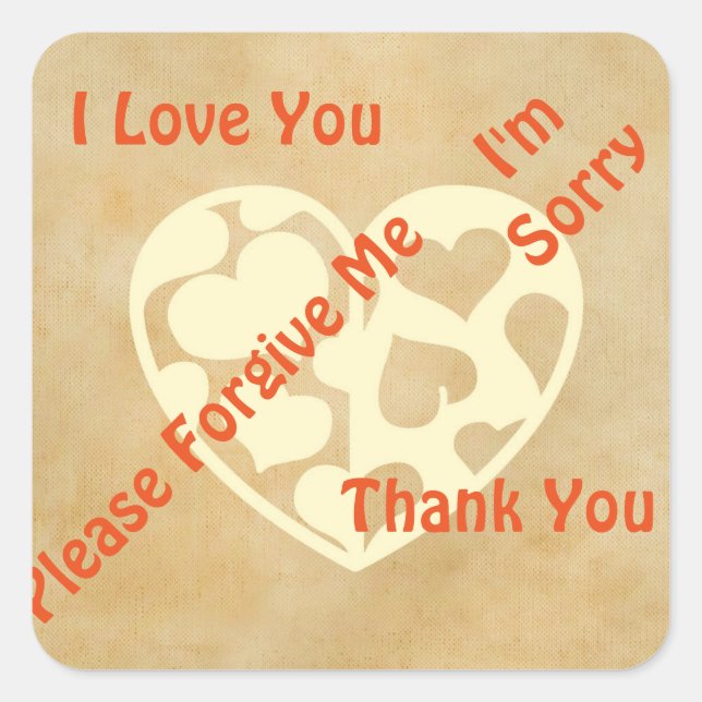 Adesivo Quadrado 20 Vinhetas de limpeza Ho'oponopono (Frente)