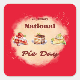 Adesivo Quadrado 23 de Janeiro Dia Nacional da Pizza
