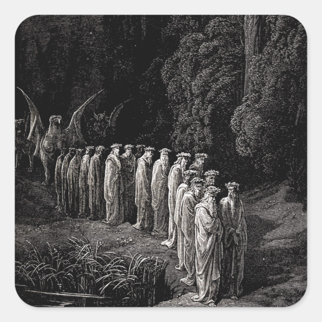 Adesivo Quadrado 24 Anciãos no Pageant Celestial - Purgatório (Frente)