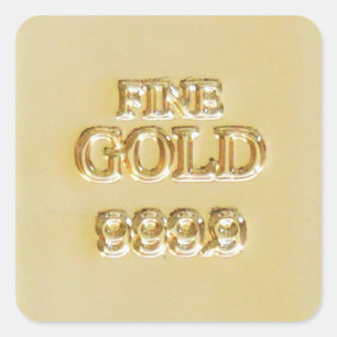 Adesivo Quadrado 24 Bar de Karat Dourado Bullion