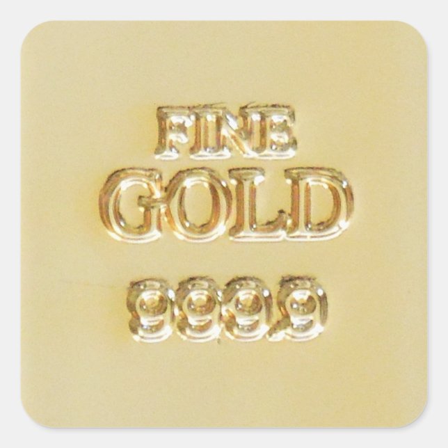 Adesivo Quadrado 24 Bar de Karat Dourado Bullion (Frente)