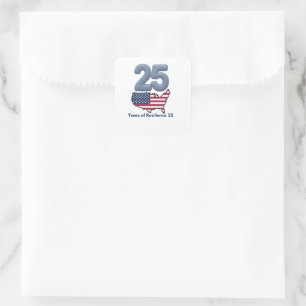 Adesivo Quadrado 25º Aniversário do Dia do Patriota 9/11 Anos de Re