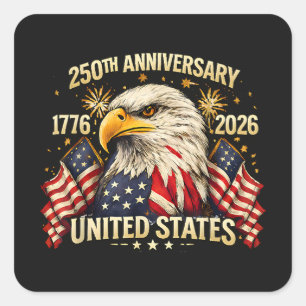 Adesivo Quadrado 250º Aniversário Estados Unidos 1776-2026