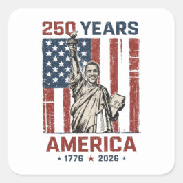 Adesivo Quadrado 250º Estatua da Liberdade Americana Camisa Patriót