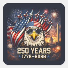 Adesivo Quadrado 250 Anos de Liberdade Americana