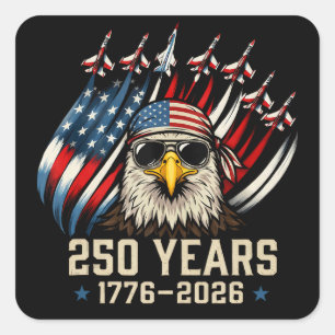 Adesivo Quadrado 250 Anos de Liberdade Americana