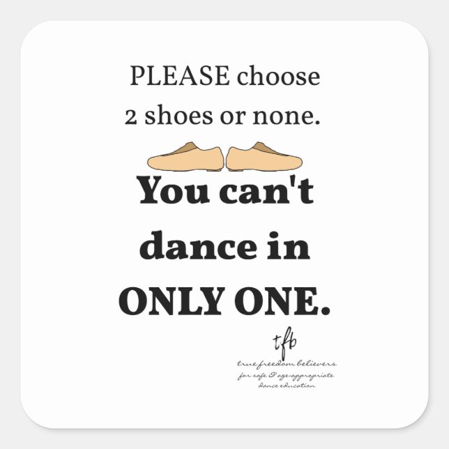 Adesivo Quadrado 2 Calçados ou nenhum branco (Frente)