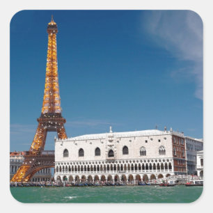 Adesivo Quadrado 2 para 1 Veneza e Paris - Mundo Misto