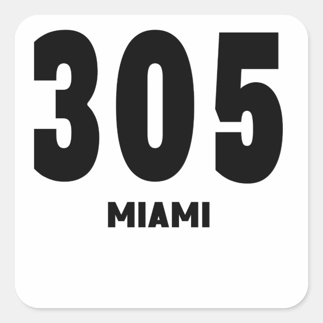Adesivo Quadrado 305 Miami (Frente)