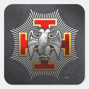 Adesivo Quadrado 30o Grau: Cavaleiro Kadosh