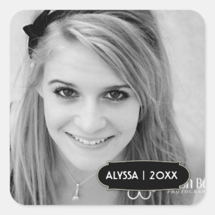 Adesivo Quadrado 311-Customizable Graduation Photo Sticker