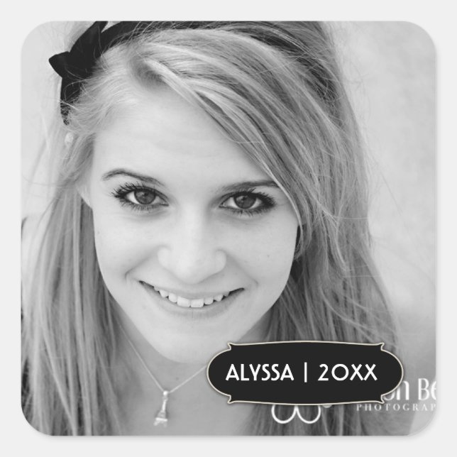 Adesivo Quadrado 311-Customizable Graduation Photo Sticker (Frente)