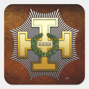 Adesivo Quadrado 32.o grau: mestre do segredo real